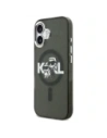 Etui Karl Lagerfeld IML Glitter Karl & Choupette Sketch Logo MagSafe do Apple iPhone 17 czarny