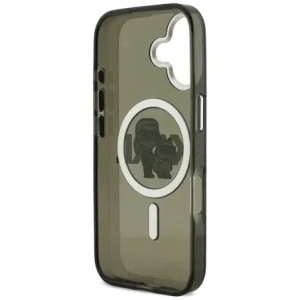 Etui Karl Lagerfeld IML Glitter Karl & Choupette Sketch Logo MagSafe do Apple iPhone 17 czarny