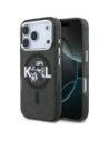 Etui Karl Lagerfeld IML Glitter Karl & Choupette Sketch Logo MagSafe do Apple iPhone 17 Pro czarny