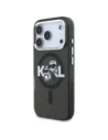 Etui Karl Lagerfeld IML Glitter Karl & Choupette Sketch Logo MagSafe do Apple iPhone 17 Pro czarny