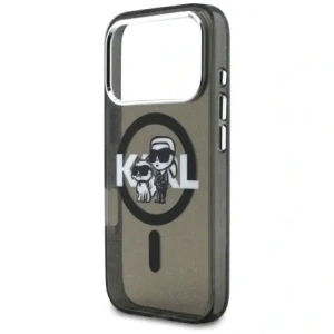 Etui Karl Lagerfeld IML Glitter Karl & Choupette Sketch Logo MagSafe do Apple iPhone 17 Pro czarny