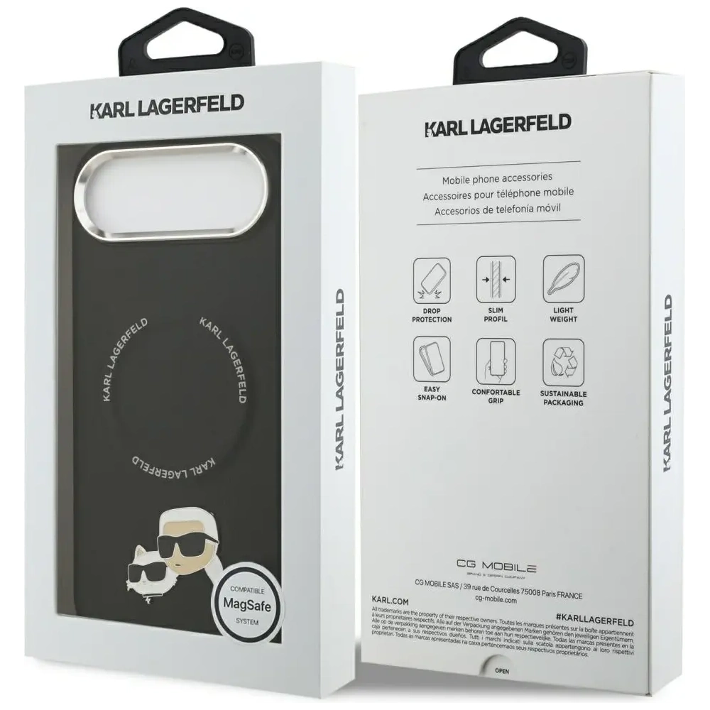 Etui Karl Lagerfeld Karl & Choupette Pins MagSafe do Apple iPhone Air czarny