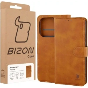Etui z klapką Bizon Case Pocket do Xiaomi 15T brązowe Etui z klapką Bizon Case Pocket do Xiaomi 15T brązowe