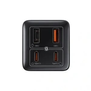 Ładowarka Baseus GaN6 Pro 100W 2xUSB-A, 2xUSB-C + kabel USB-C 100W 1m czarna