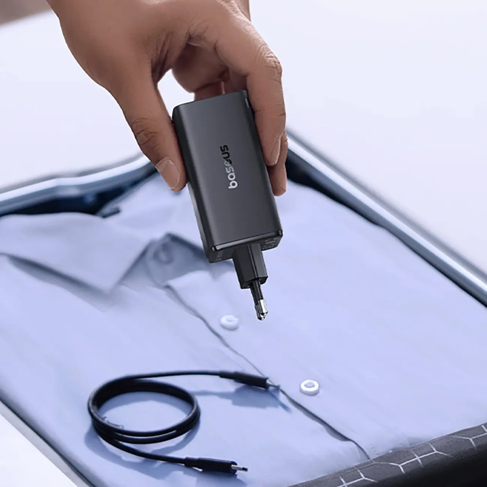 Ładowarka Baseus GaN6 Pro 100W 2xUSB-A, 2xUSB-C + kabel USB-C 100W 1m czarna