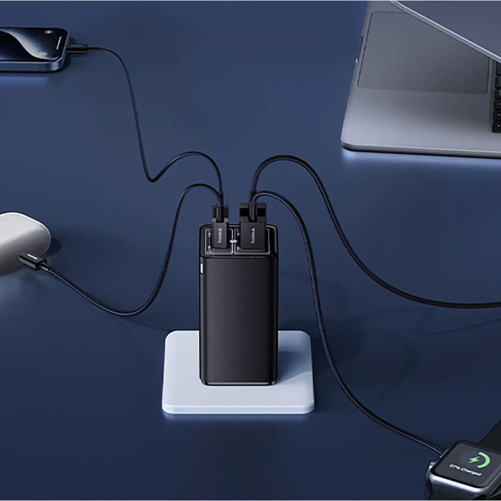 Ładowarka Baseus GaN6 Pro 100W 2xUSB-A, 2xUSB-C + kabel USB-C 100W 1m czarna