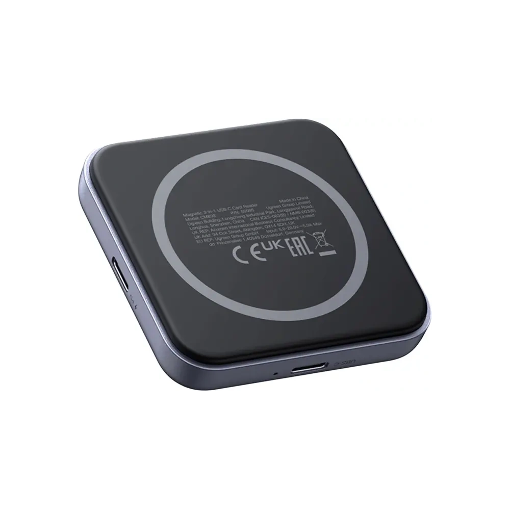 Adapter / czytnik kart 3w1 Ugreen CM898, USB-C, MagSafe, SD/TF (czarny)
