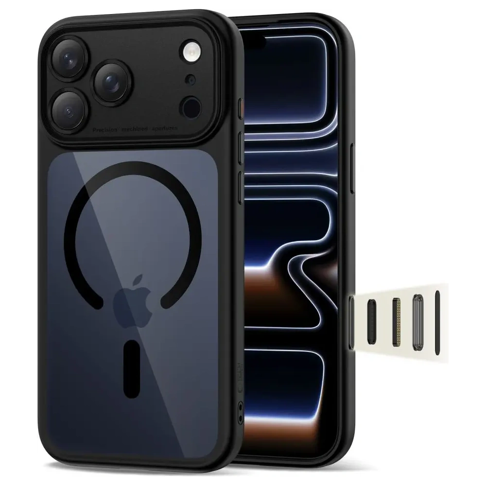 Etui Tech-Protect Magpeak MagSafe CC do Apple iPhone 17 Pro Max Black/clear