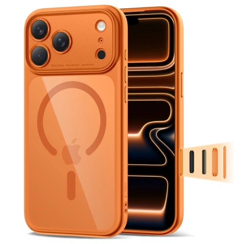 Etui Tech-Protect Magpeak MagSafe CC do Apple iPhone 17 Pro Cosmic Orange/clear