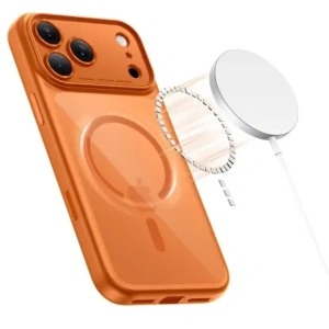 Etui Tech-Protect Magpeak MagSafe CC do Apple iPhone 17 Pro Cosmic Orange/clear