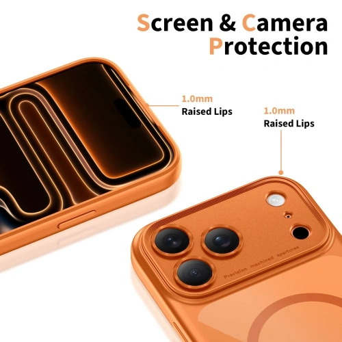 Etui Tech-Protect Magpeak MagSafe CC do Apple iPhone 17 Pro Max Cosmic Orange/clear