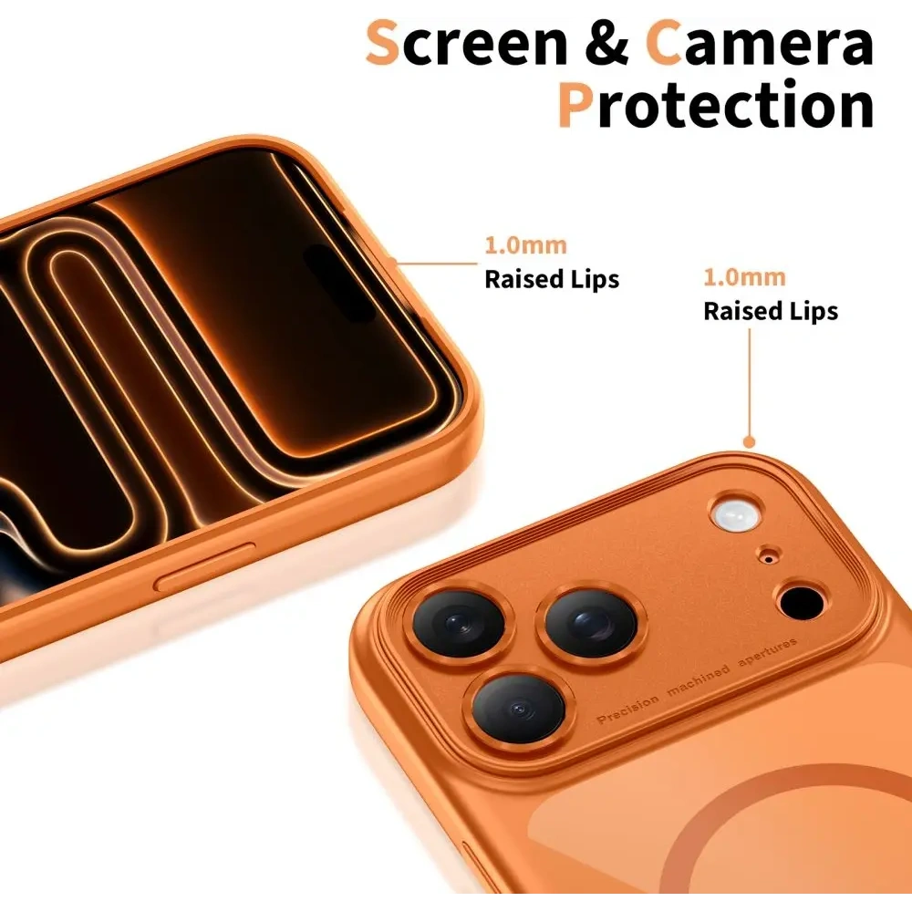 Etui Tech-Protect Magpeak MagSafe CC do Apple iPhone 17 Pro Max Cosmic Orange/clear