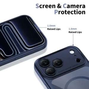 Etui Tech-Protect Magpeak MagSafe CC do Apple iPhone 17 Pro Max Deep Blue/clear