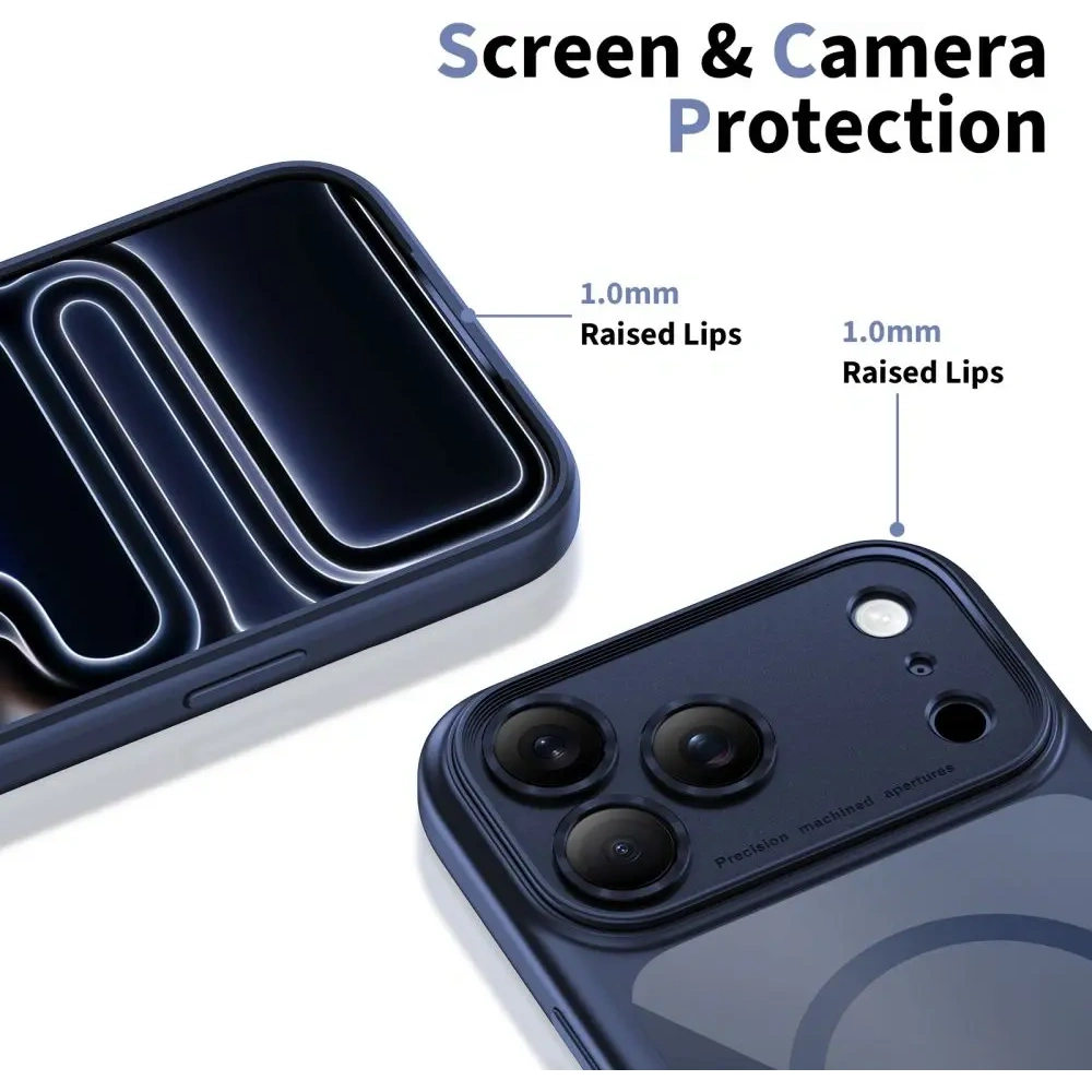 Etui Tech-Protect Magpeak MagSafe CC do Apple iPhone 17 Pro Max Deep Blue/clear