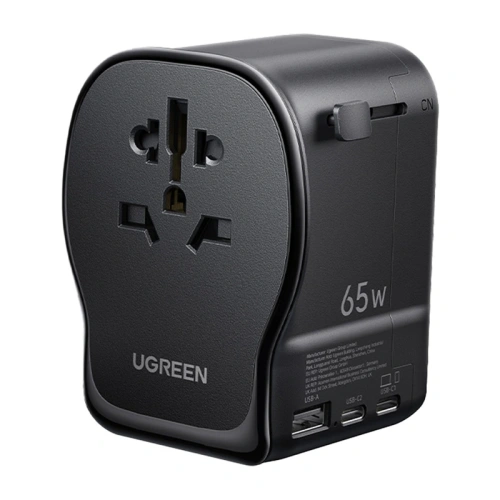 Uniwersalny adapter podróżny ładowarka sieciowa Ugreen S550, 65W, 2x USB-C, 1x USB-A Uniwersalny adapter podróżny ładowarka sieciowa Ugreen S550, 65W, 2x USB-C, 1x USB-A