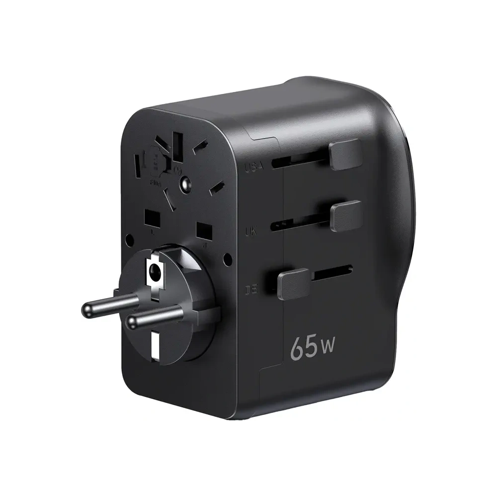 Uniwersalny adapter podróżny ładowarka sieciowa Ugreen S550, 65W, 2x USB-C, 1x USB-A