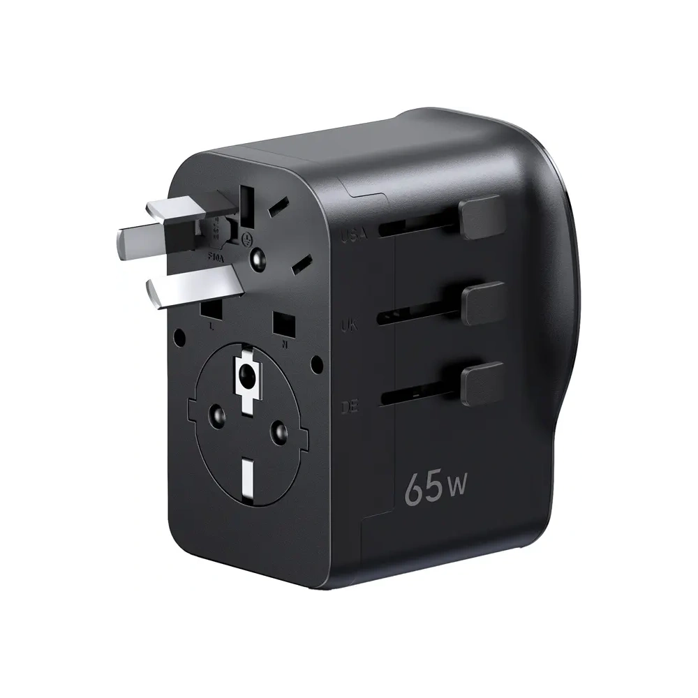 Uniwersalny adapter podróżny ładowarka sieciowa Ugreen S550, 65W, 2x USB-C, 1x USB-A