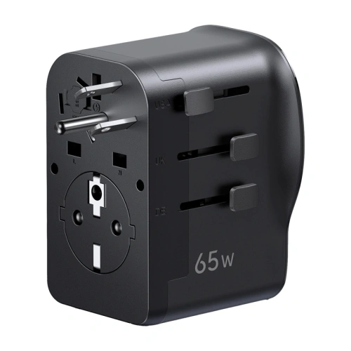 Uniwersalny adapter podróżny ładowarka sieciowa Ugreen S550, 65W, 2x USB-C, 1x USB-A Uniwersalny adapter podróżny ładowarka sieciowa Ugreen S550, 65W, 2x USB-C, 1x USB-A