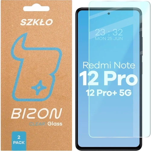 Szkło hartowane Bizon Glass Clear Duo Xiaomi Redmi Note 12 Pro 5G / Note 12 Pro Plus 5G 2-PACK Szkło hartowane Bizon Glass Clear Duo Xiaomi Redmi Note 12 Pro 5G / Note 12 Pro Plus 5G 2-PACK