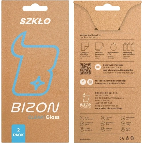 Szkło hartowane Bizon Glass Clear Duo Oppo Reno 4 Lite / Oppo Reno 5 / Oppo Find X3 Lite / Realme 8 / Realme 8 Pro 2-PACK