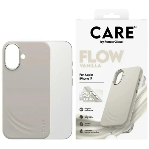 Etui CARE by PanzerGlass FLOW MagSafe iPhone 17 waniliowy