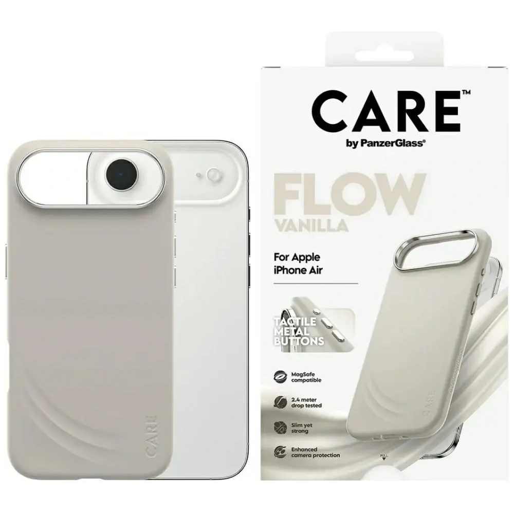 Etui CARE by PanzerGlass FLOW MagSafe iPhone Air waniliowy