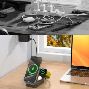 Stacja ładująca 3 w 1 iPhone Apple Watch AirPods Dudao A11 Max indukcyjna kompatybilna z MagSafe Grey Stacja ładująca 3 w 1 iPhone Apple Watch AirPods Dudao A11 Max indukcyjna kompatybilna z MagSafe Grey