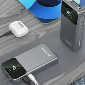 Powerbank Dudao K31 Pro 45W 20000mAh z wbudowanym zwijanym kablem USB-C - szary Powerbank Dudao K31 Pro 45W 20000mAh z wbudowanym zwijanym kablem USB-C - szary