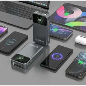 Powerbank Dudao K31 Pro 45W 20000mAh z wbudowanym zwijanym kablem USB-C - szary Powerbank Dudao K31 Pro 45W 20000mAh z wbudowanym zwijanym kablem USB-C - szary