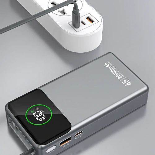 Powerbank Dudao K31 Pro 45W 20000mAh z wbudowanym zwijanym kablem USB-C - szary Powerbank Dudao K31 Pro 45W 20000mAh z wbudowanym zwijanym kablem USB-C - szary