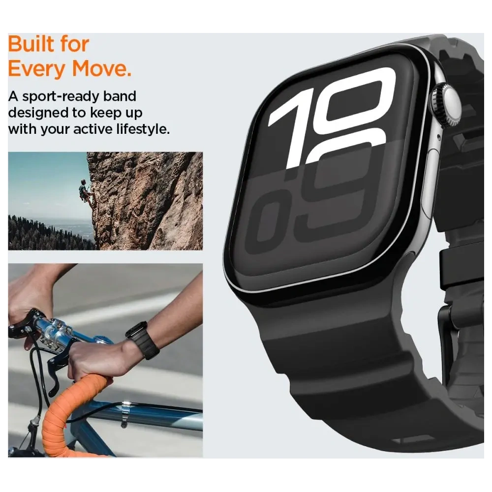 Pasek Spigen WBS2 Band Apple Watch 8 / 9 / 10 / 11 / Se / Ultra (44 / 45 / 46 / 49 Mm) Black