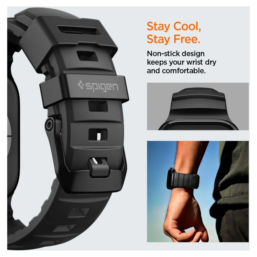 Pasek Spigen WBS2 Band Apple Watch 8 / 9 / 10 / 11 / Se / Ultra (44 / 45 / 46 / 49 Mm) Black