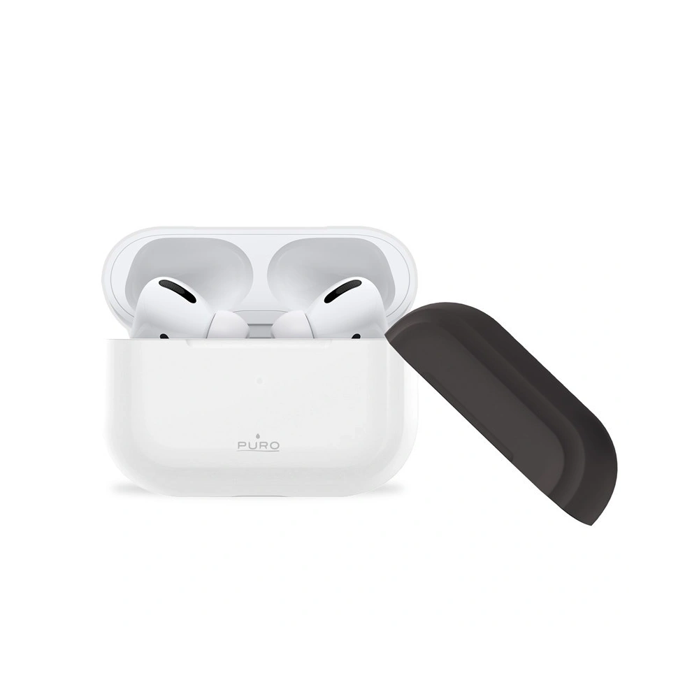 Etui PURO ICON Case Apple AirPods Pro z dodatkową osłonką (White + White Cap + Dark Grey Cap)