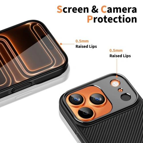Etui Tech-Protect Flexair Kevlar Aramid Magsafe iPhone 17 Pro Black Etui Tech-Protect Flexair Kevlar Aramid Magsafe iPhone 17 Pro Black