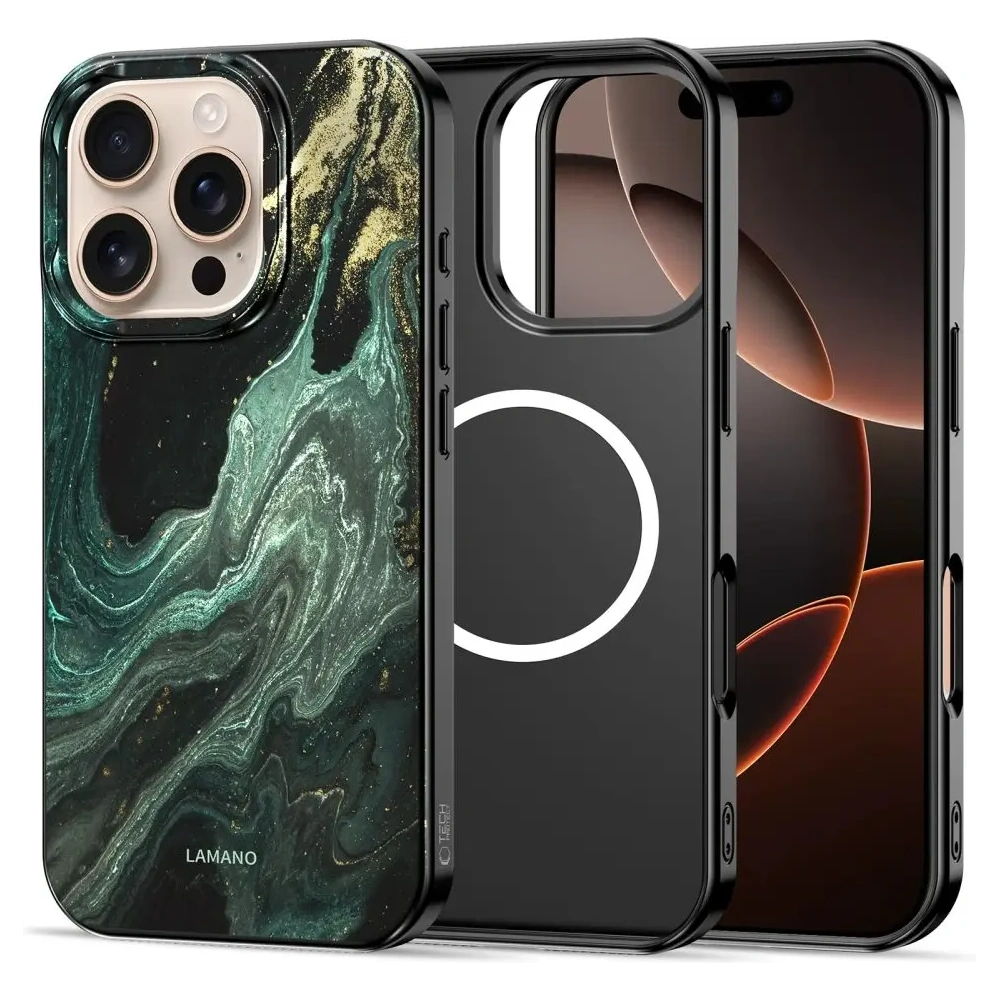 Etui Tech-Protect Flexair Lamano Magsafe iPhone 16 Pro Max Verde Aura