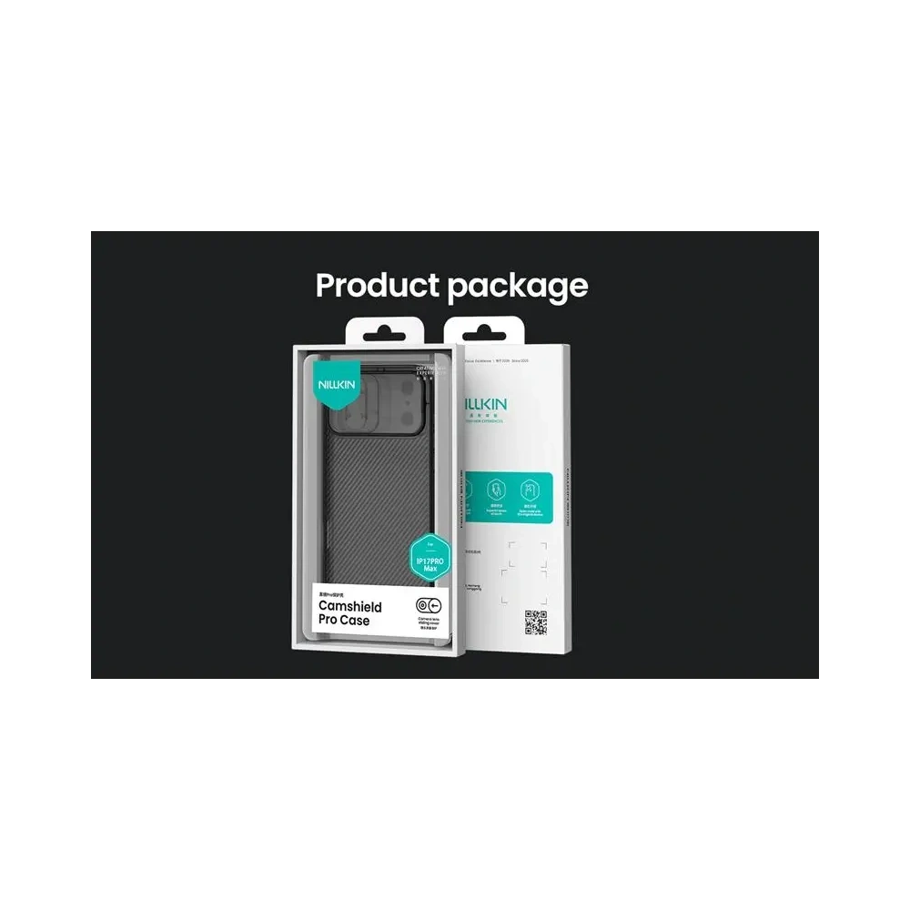 Etui Nillkin Camshield Pro z osłoną aparatu iPhone 17 Pro Max Transparent Black / Przezroczysty Czarny