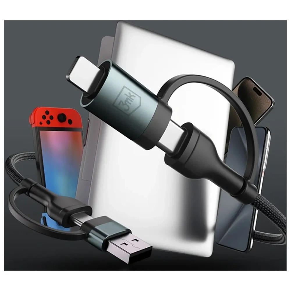 Kabel 3MK Hyper Cable N-SERIES USB-A / USB-C / USB-C/Lightning 1.2m 9V/2A 60W