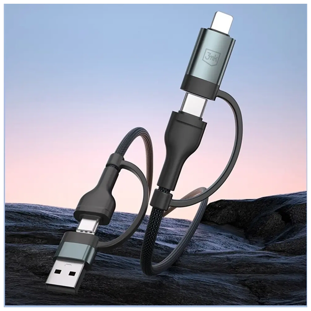 Kabel 3MK Hyper Cable N-SERIES USB-A / USB-C / USB-C/Lightning 1.2m 9V/2A 60W