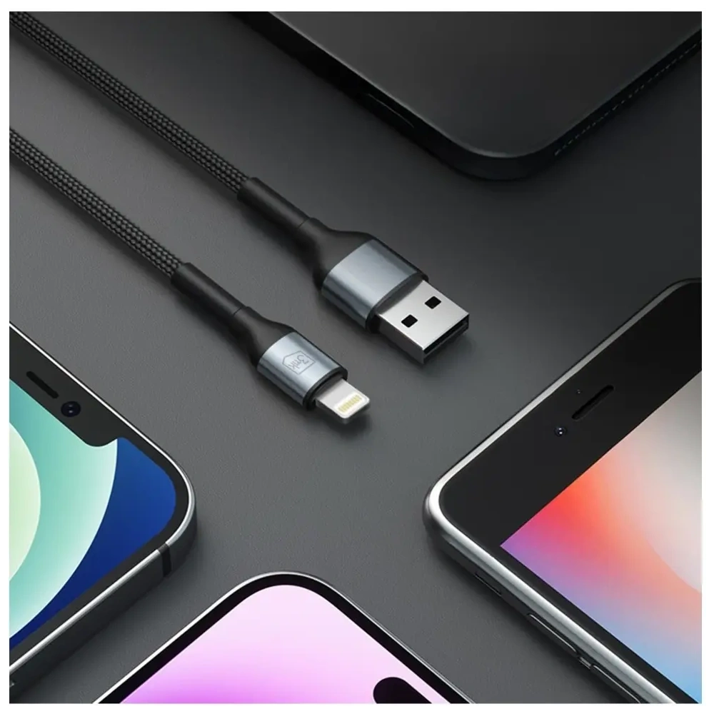 Kabel 3MK Hyper Cable N-SERIES USB-A / Lightning 1m 5V/2.4A 12W czarny