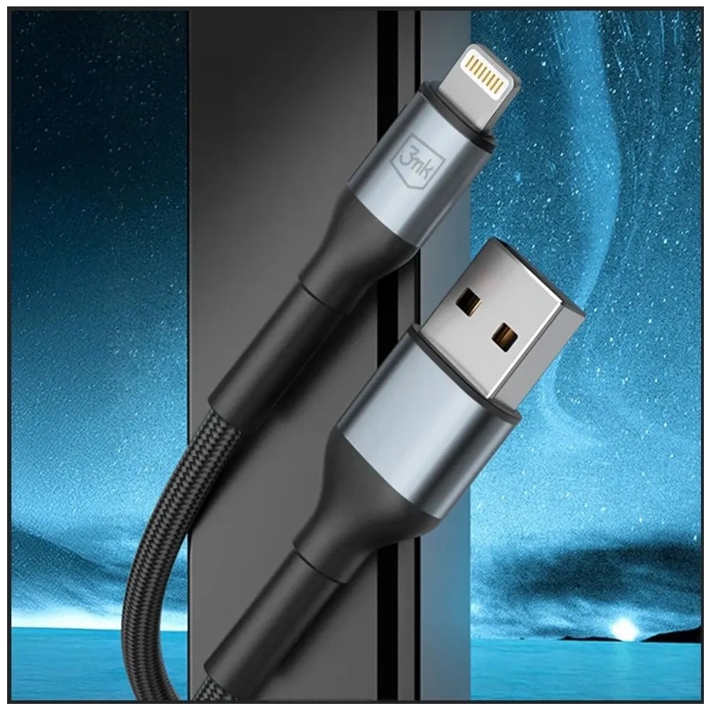 Kabel 3MK Hyper Cable N-SERIES USB-A / Lightning 1m 5V/2.4A 12W czarny
