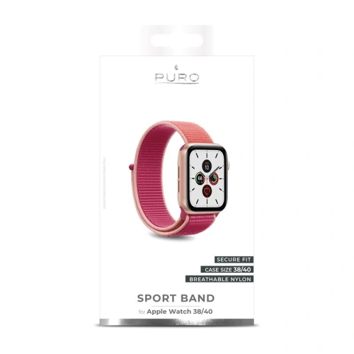 Kup Nylon öv PURO Band Apple Watch 4/5/6/7/SE/8/9/10 40/41/42mm (Korall/Rózsaszín) - PUR193PNK - {ean13} - Sklep Home Screen