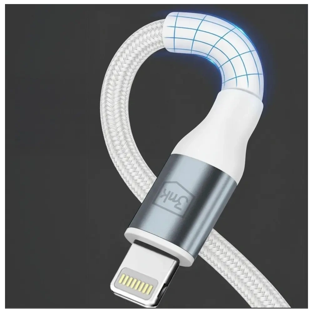 Kabel 3MK Hyper Cable N-SERIES USB-C / Lightning 1m 9V/2A 20W biały