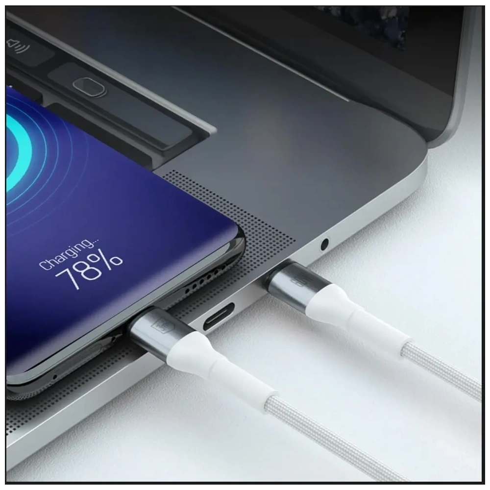 Kabel 3MK Hyper Cable N-SERIES USB-C / USB-C 1m 20V/3A 60W biały