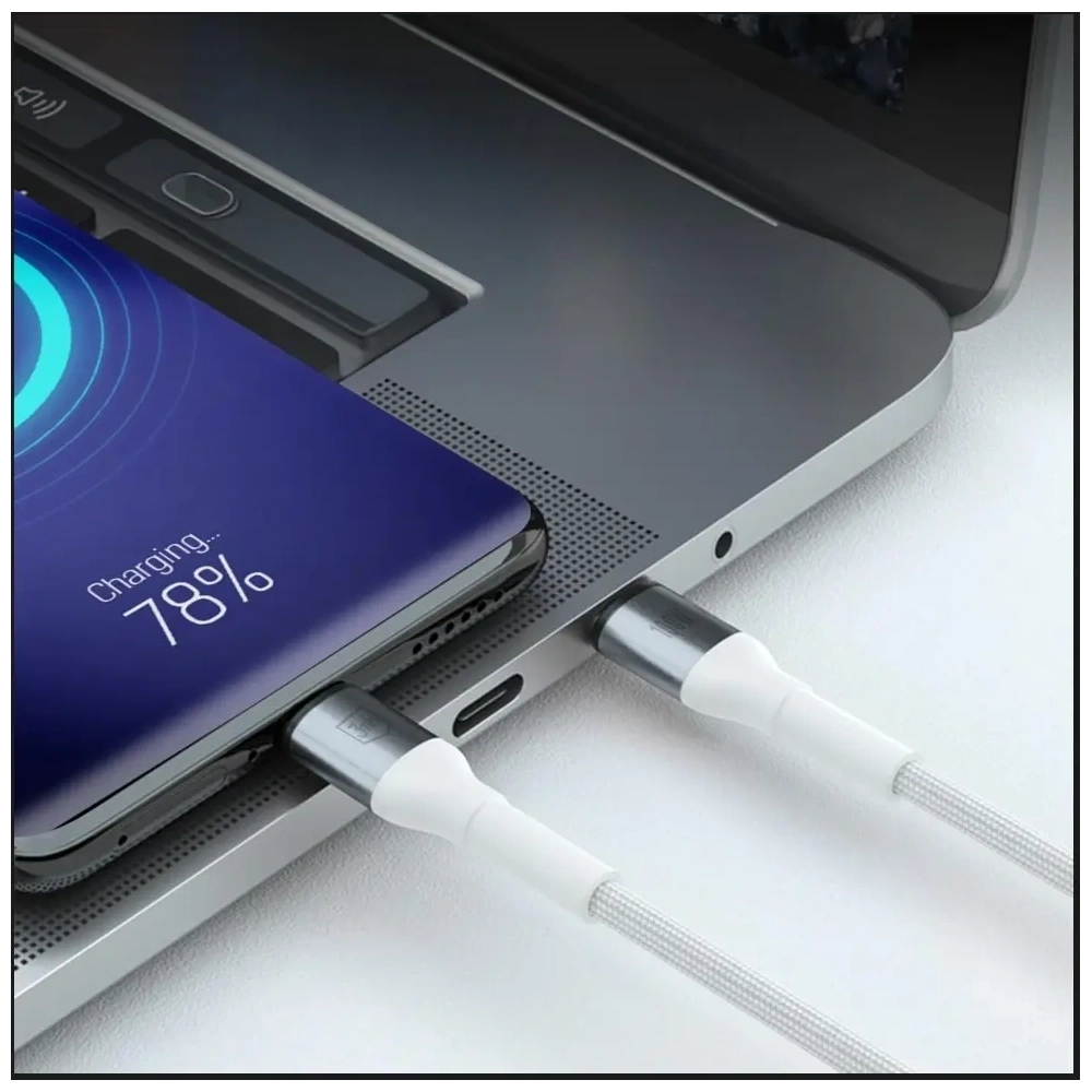 Kabel 3MK Hyper Cable N-SERIES USB-C / USB-C 1m 20V/5A 100W biały