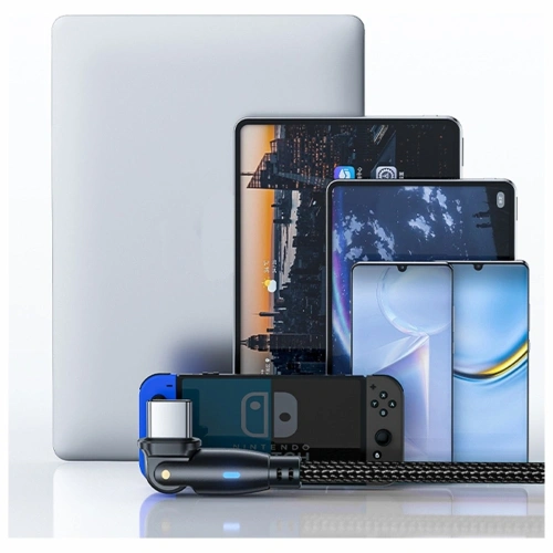 Kabel 3MK Hyper Cable N-SERIES USB-C / USB-C 2m 20V/3A 60W obrotowy czarny