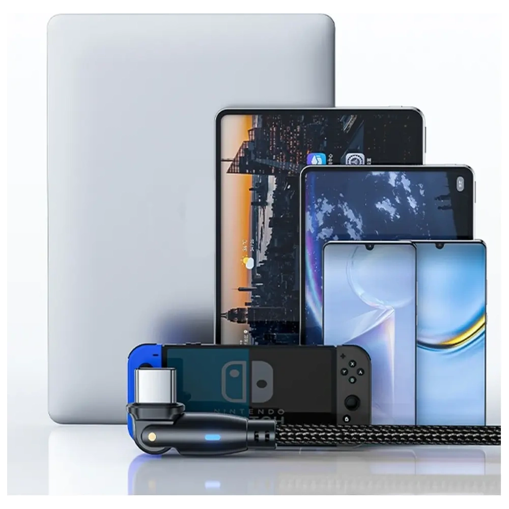 Kabel 3MK Hyper Cable N-SERIES USB-C / USB-C 2m 20V/3A 60W obrotowy czarny