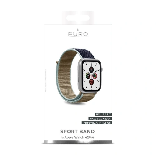 Kup Nylonarmband PURO Band Apple Watch 4/5/6/7/SE/8/9/Ultra 44/45/49mm (Khaki/Marineblau) - PUR195KHK - {ean13} - Sklep Home Screen