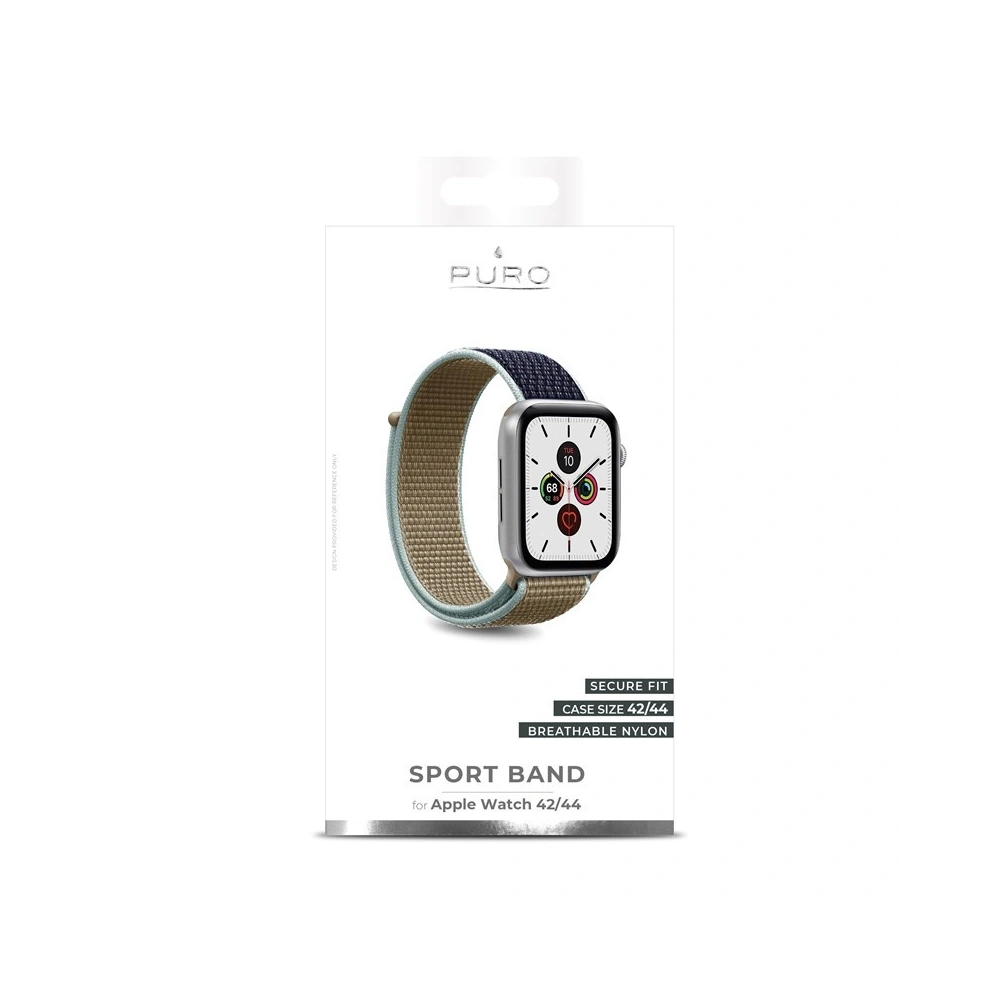 Nylonowy pasek PURO Band Apple Watch 4/5/6/7/SE/8/9/Ultra 44/45/49mm (Khaki/Granatowy)