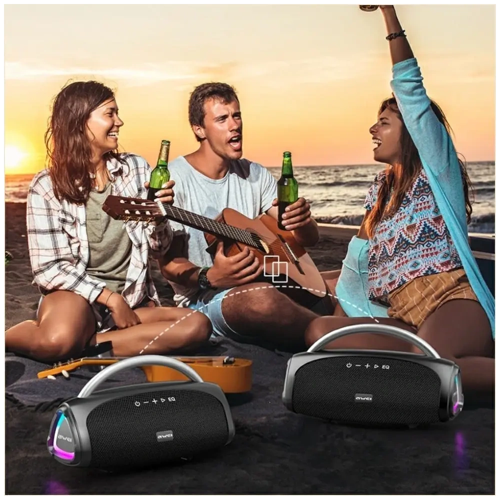 Głośnik bezprzewodowy AWEI KA39 100W Bluetooth 5.3 przenośny zewnętrzny czarny