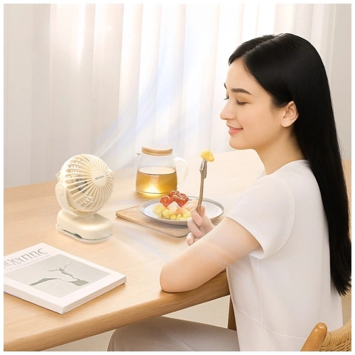 Mini Wiatrak biurkowy AWEI F45 z klipsem 1200mAh White